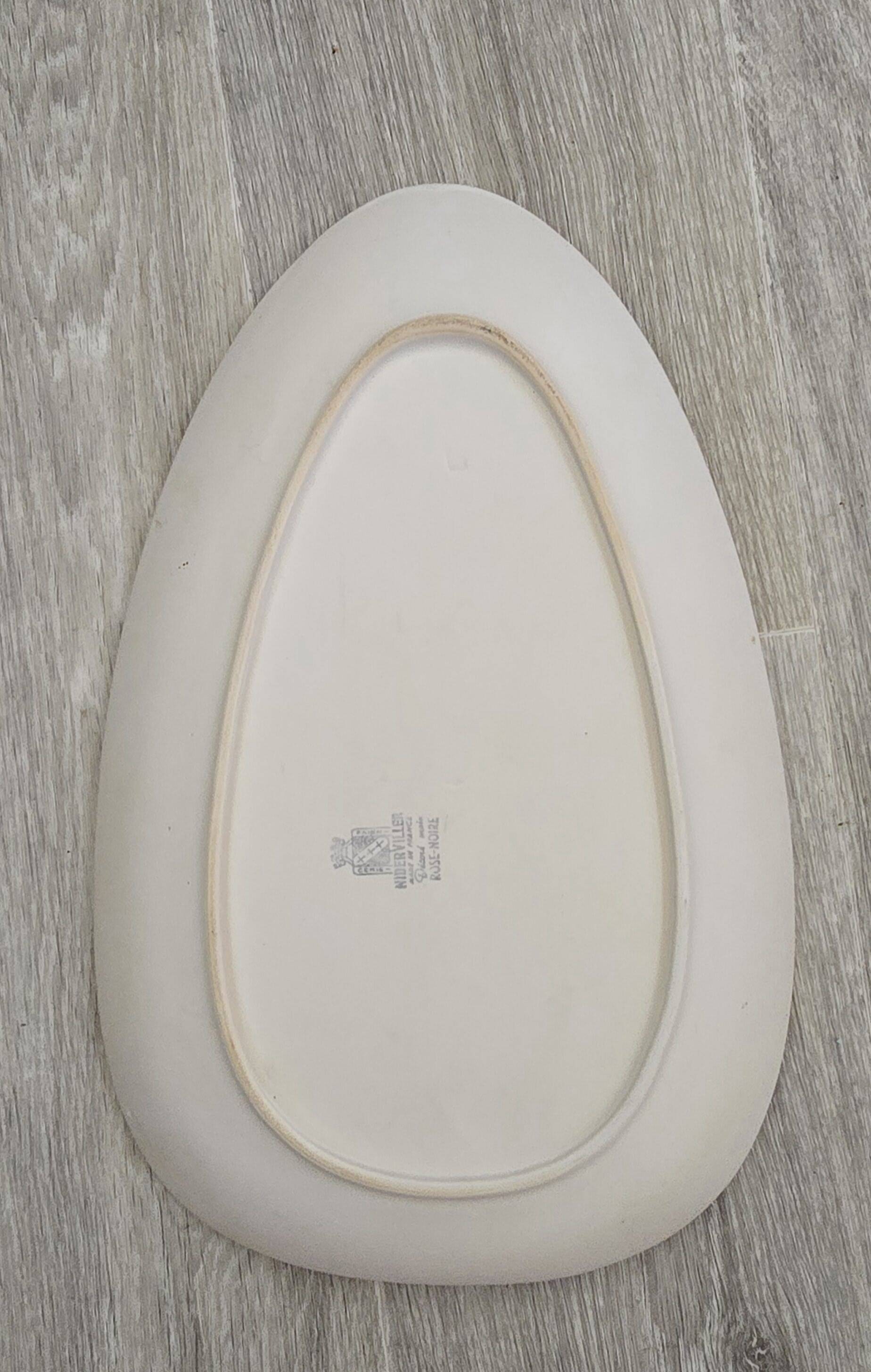 Vintage Niderviller dish, Black Rose model