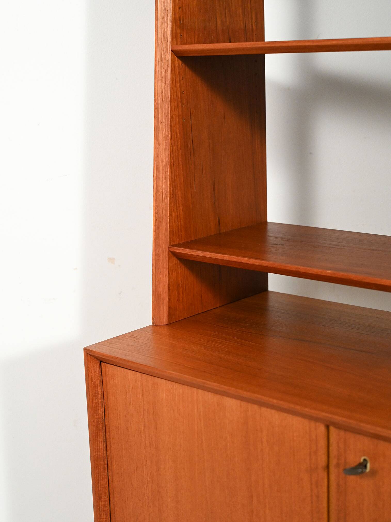 Scandinavian teak bookcase with cabinet, 1950s–1960s