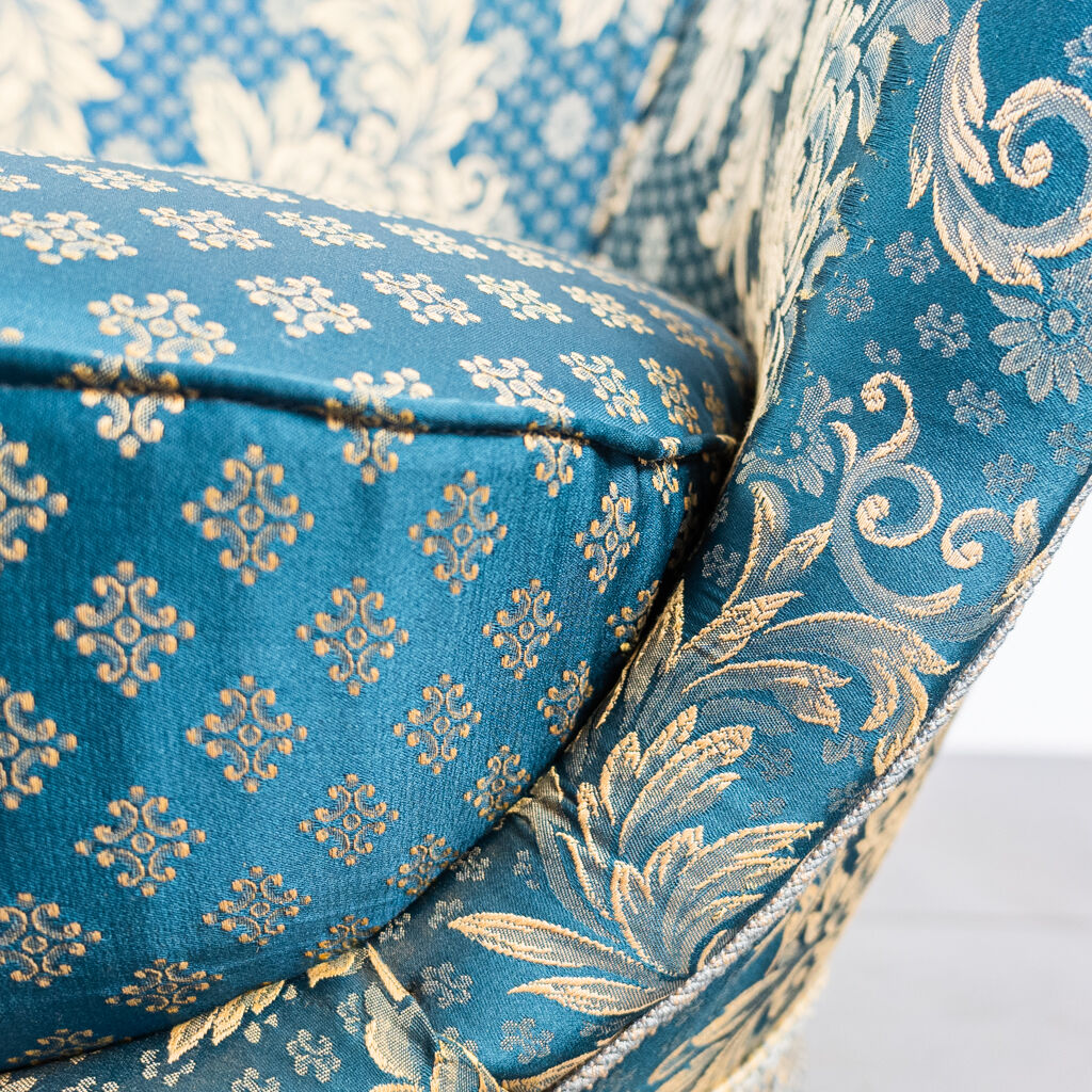 Pair of munari armchairs in antique vintage 1950s fabric