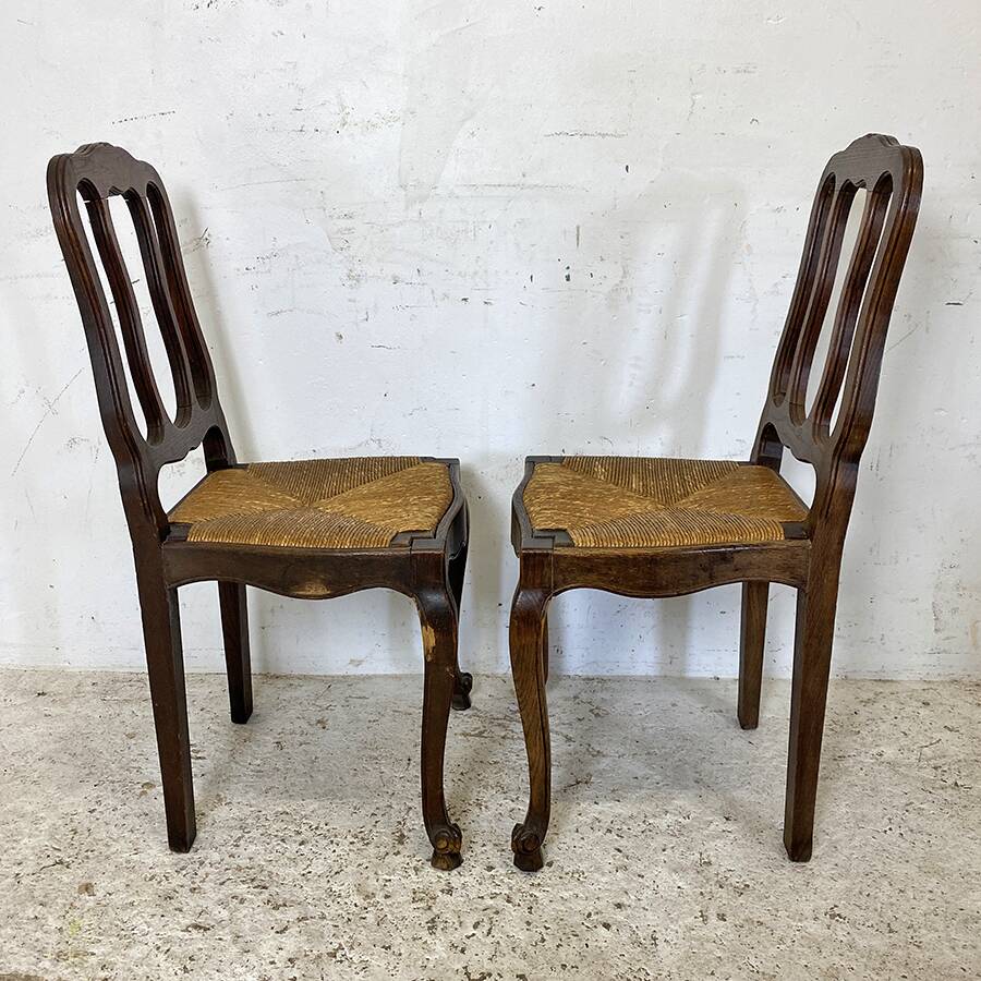 Paire de chaises paillées 1900