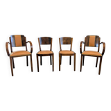 Pair of bridge armchairs and matching chairs – Art Deco style 1950