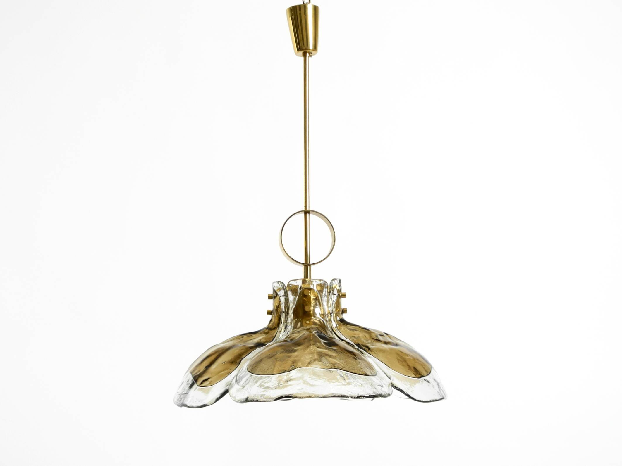 Beautiful 1960s J.T. Kalmar Franken heavy Murano glass floral ceiling lamp