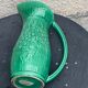 Green enamelled ceramic slurry jug Sarreguemines France