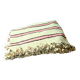 Vintage Berber blanket in neon pink, black and cream striped wool