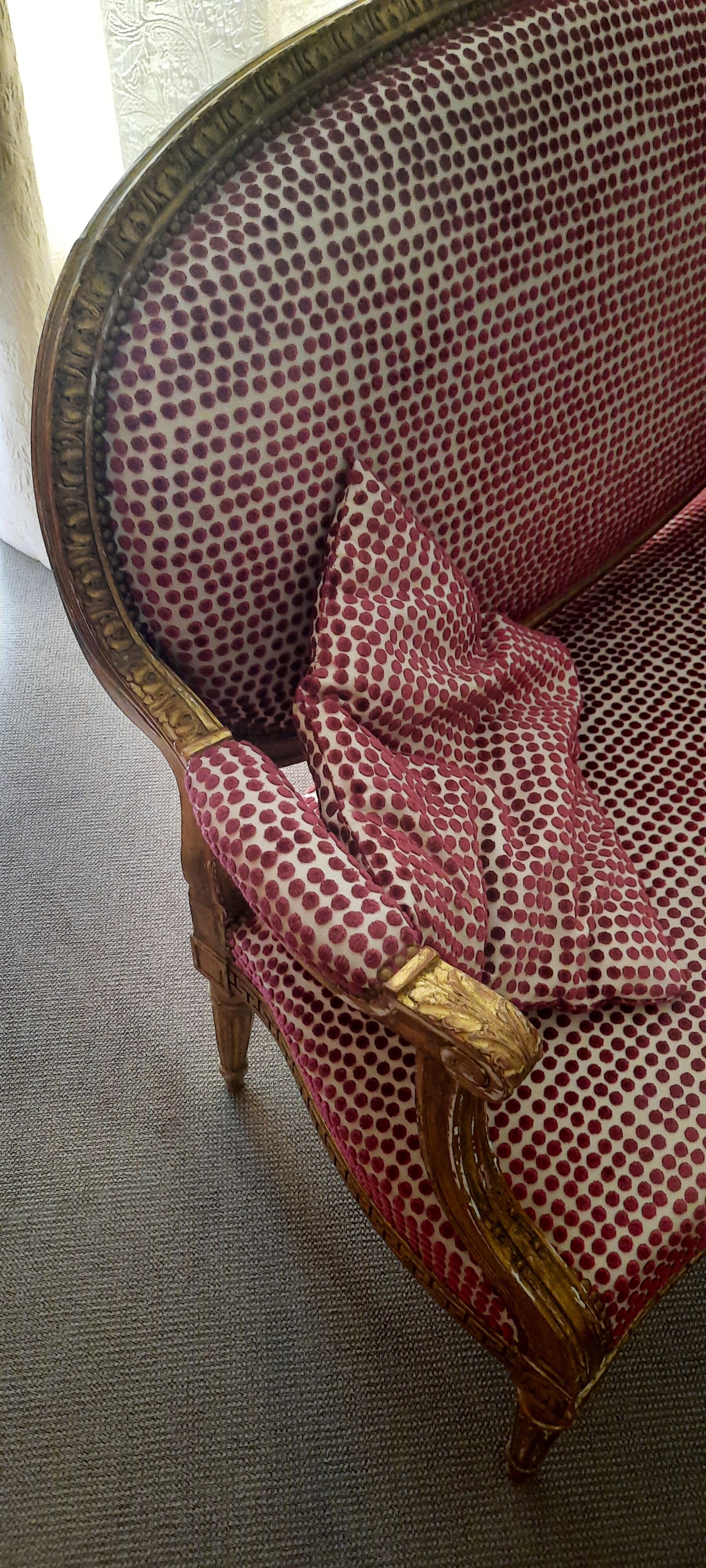 Louis XVI bench gilded wood