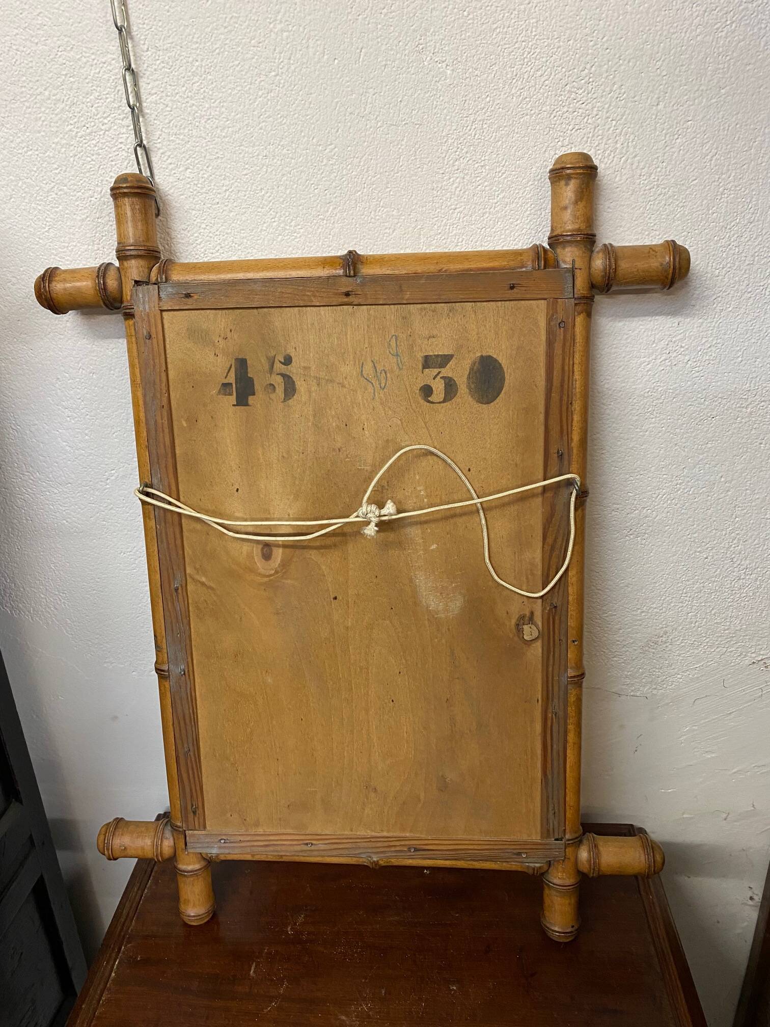 Old bamboo mirror early 20th century to hang