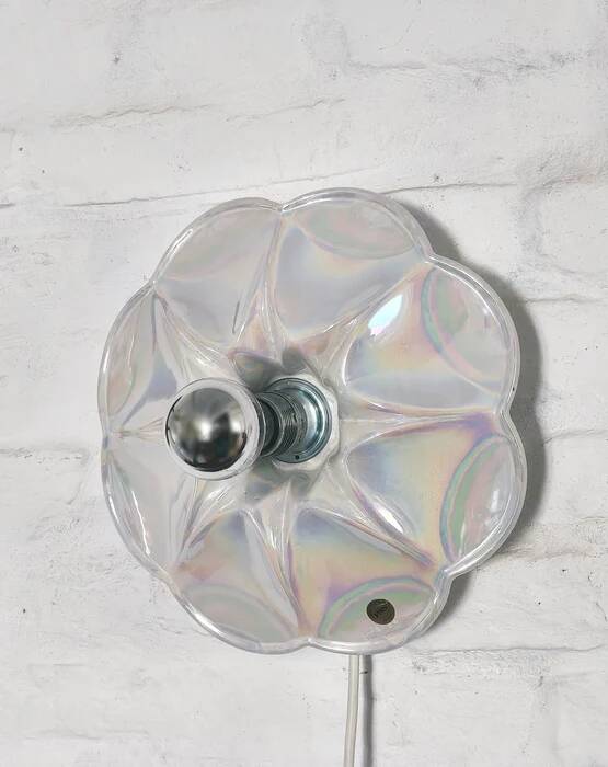 Mid-century iridescent porcelain wall lamp by Goebel for PAN Germany 1970s