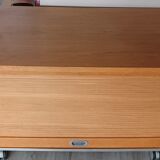 Solid wood storage box on wheels