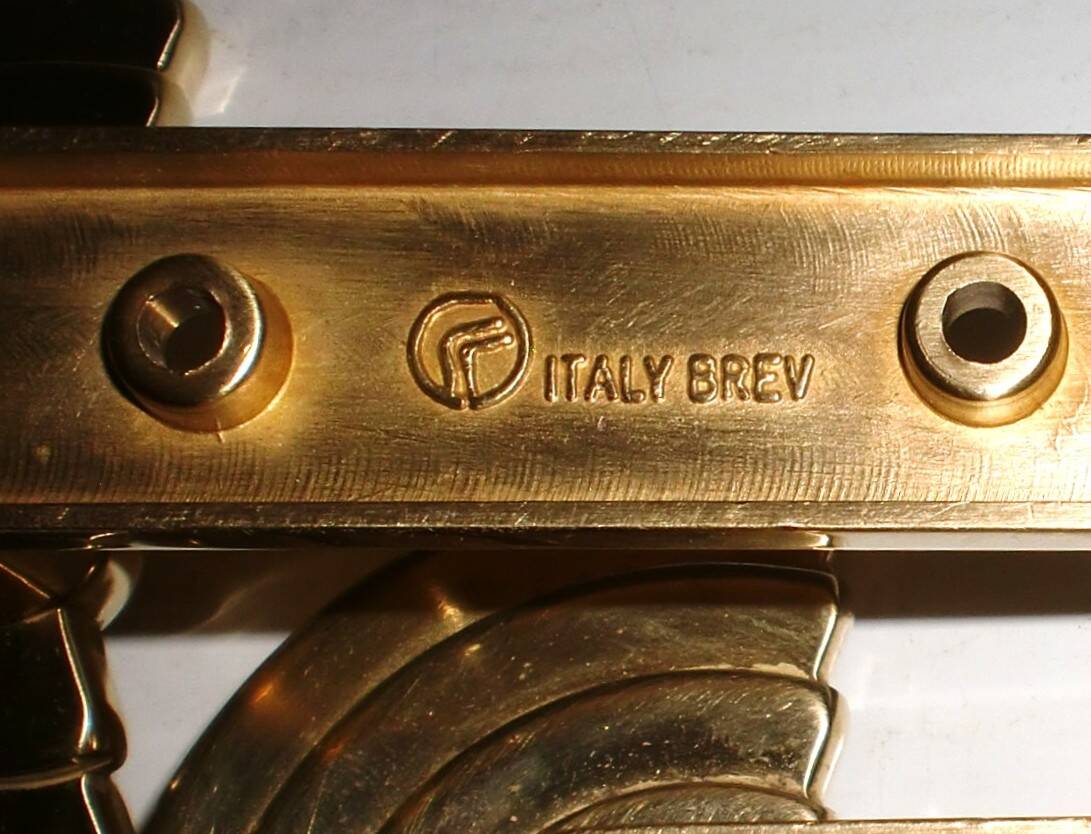 1 out of 10 pcs. Postmodern italian designer sottsass brass wall coat hooks