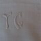 Series of six hand embroidered YG monogrammed YG linen table towels