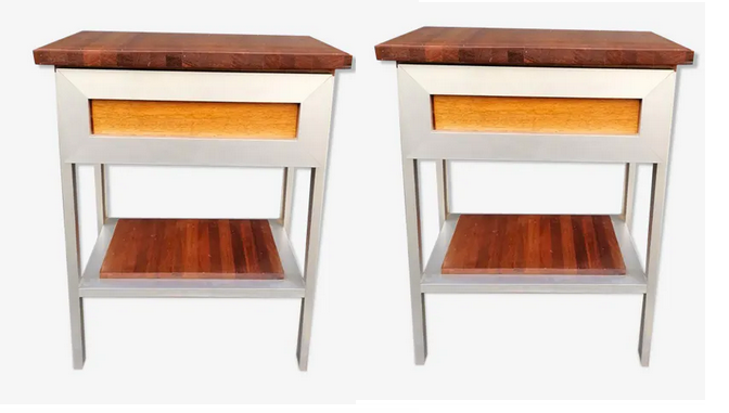 Pair of bedside tables made in italy, 1970
