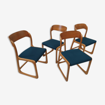 Suite de 4 chaises Baumann traîneau