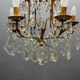 Large Gilded Florentine Tole and Crystal Chandelier, 1950s