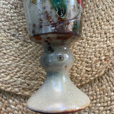 Vase on foot Vallauris with poppy pattern