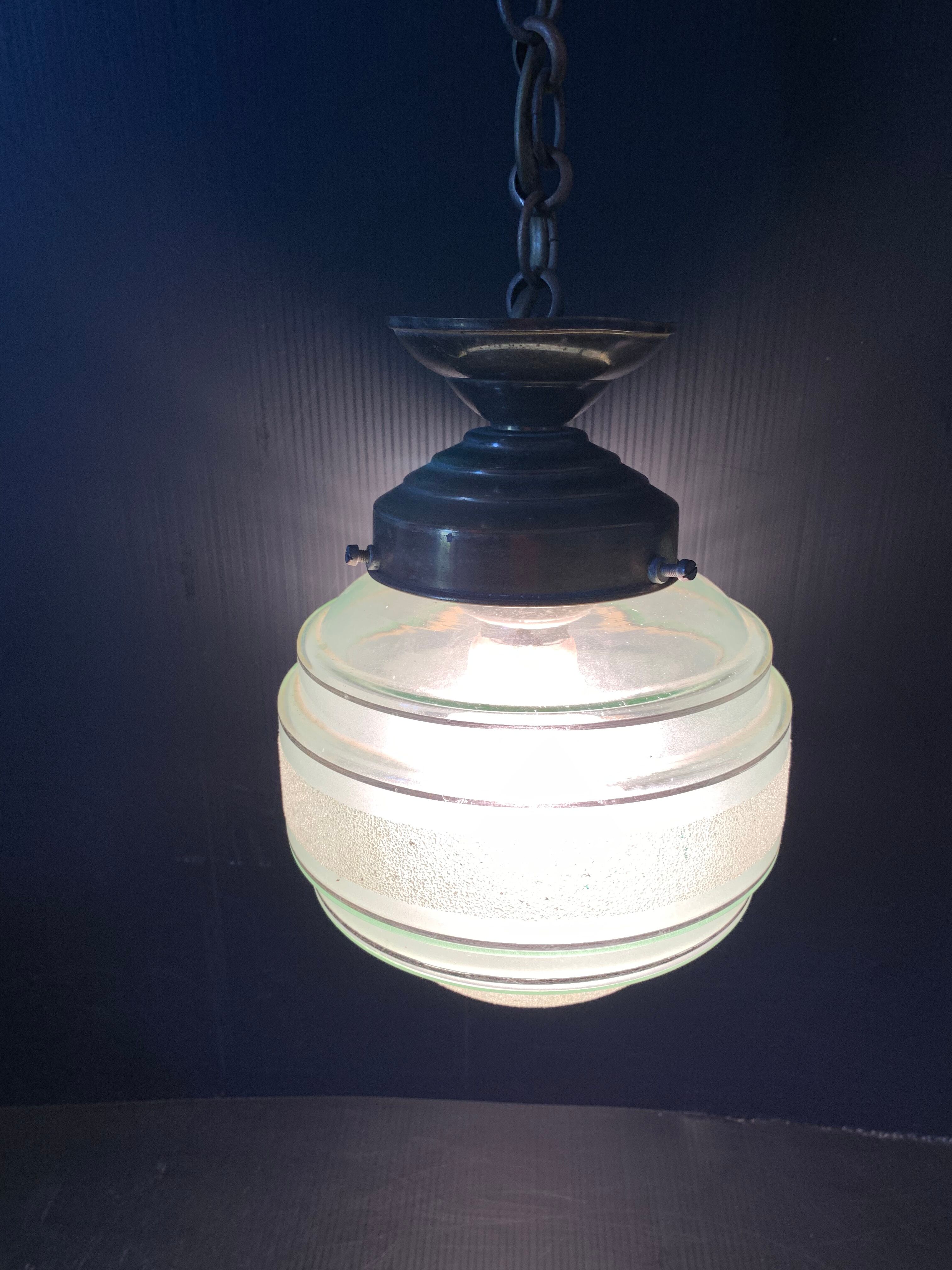 Vintage glass pendant lamp