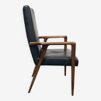 Vintage teak armchair by Josef Hillerband for Wilkhahn 1960s