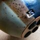 Vase flower frog, stoneware Puisaye signed Jean Cacheleux, 80's design