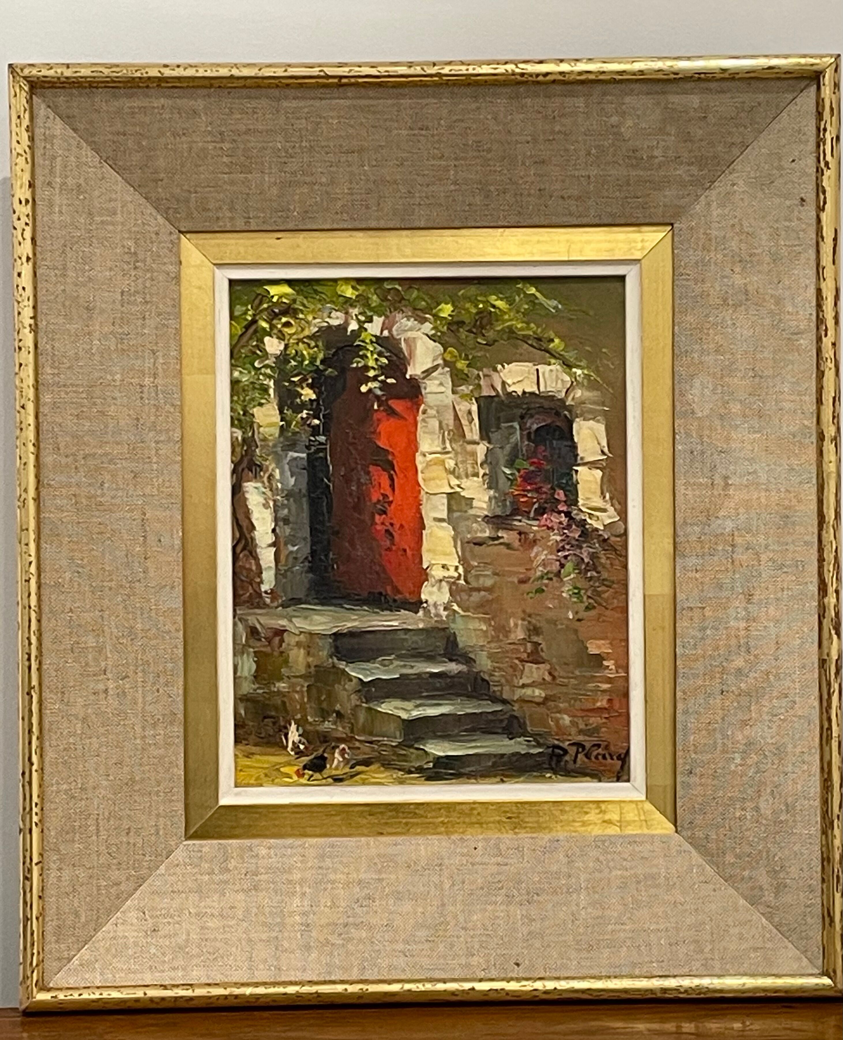 Framed painting oil on canvas by Renée Plard