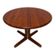 Table à manger ronde extensible en teck danois vintage des années 1970 par Langeskov Møbelfabrik
