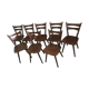 Set of 8 vintage chairs 1960 in beech compass feet