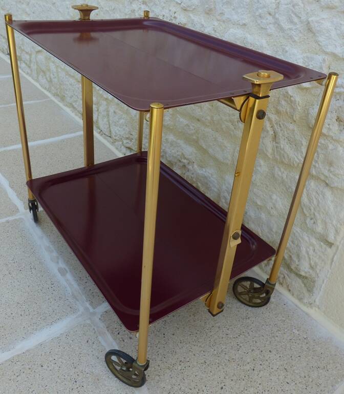 Vintage 50s Textane brand rolling and folding trolley