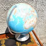 Vintage cast iron plastic globe lamp HERCULES by Stauffacher Italy