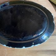 Ceramic plate, antique late 19th - early 20th century, known as "Cul-noir" from Normandy.