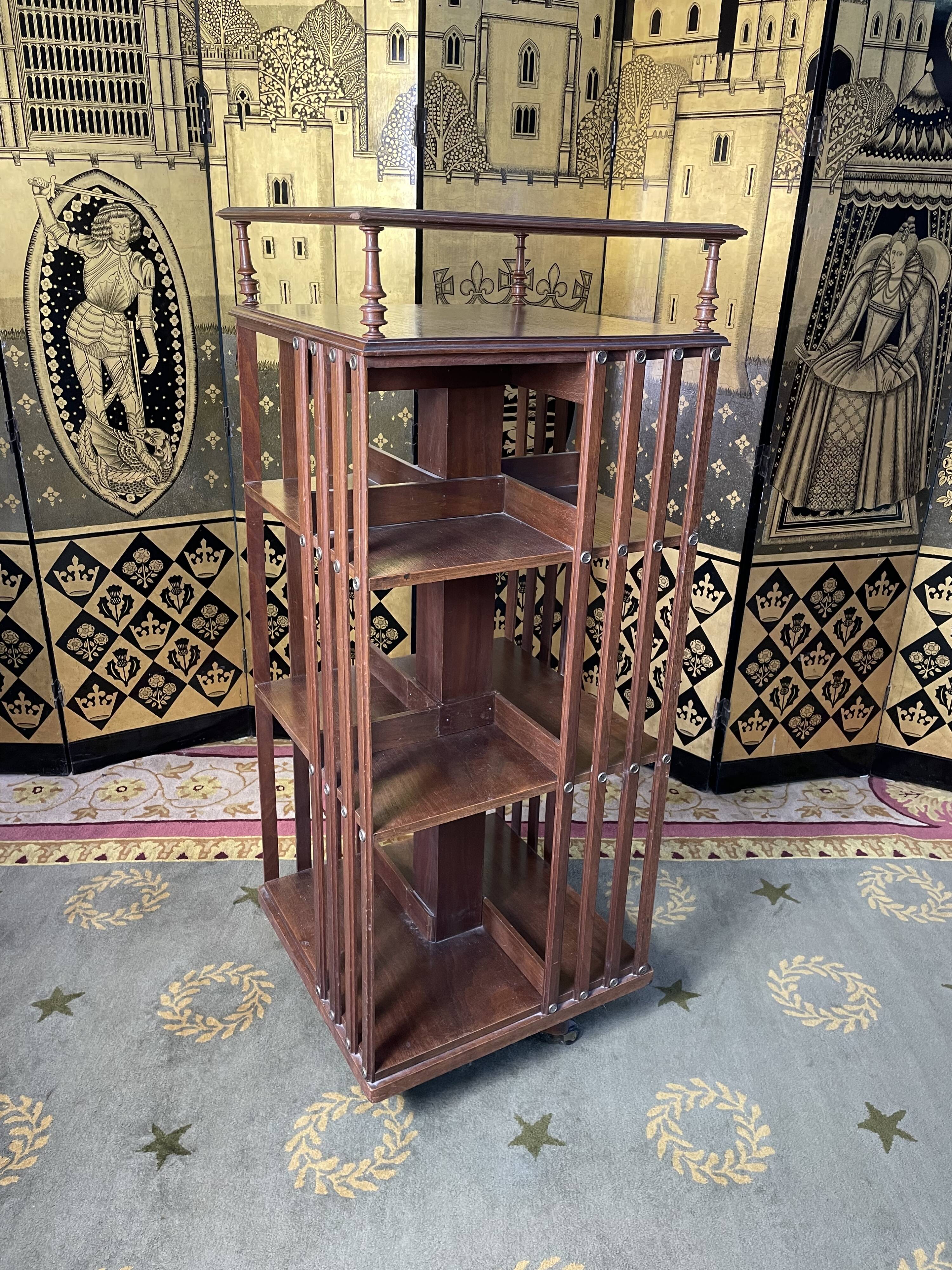 Walnut revolving library