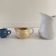 Set of 3 vintage pastels ceramic pitchers
