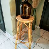 Vintage rattan stool / side table
