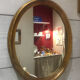 Golden oval mirror 26x32cm