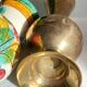 Vintage handcrafted ceramic and brass vases