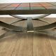 Ferlor International coffee table in brushed steel and ceramic from the 1970s.