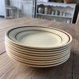 Set of 9 Gien flat plates, Gaston model