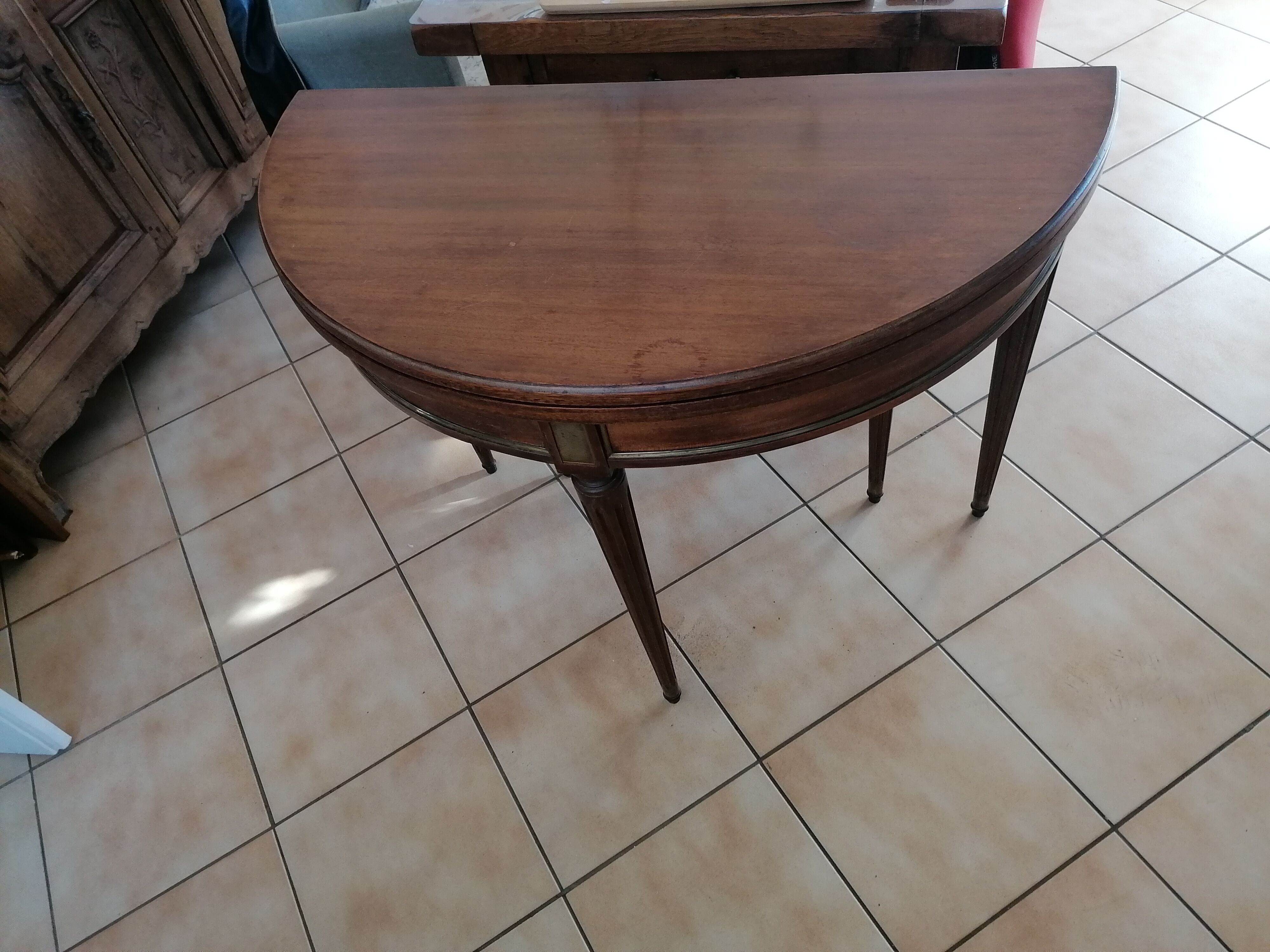 Louis XVI style half-moon console table