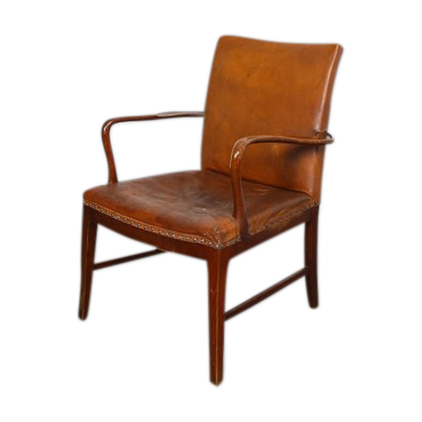 Vintage leather armchair of Danish design