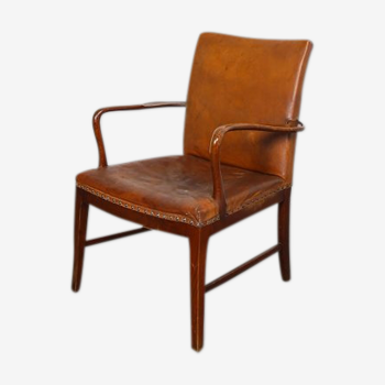 Vintage leather armchair of Danish design