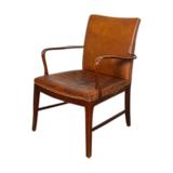 Vintage leather armchair of Danish design