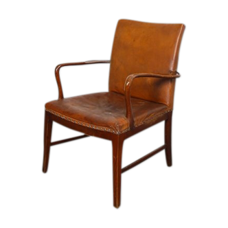 Vintage leather armchair of Danish design