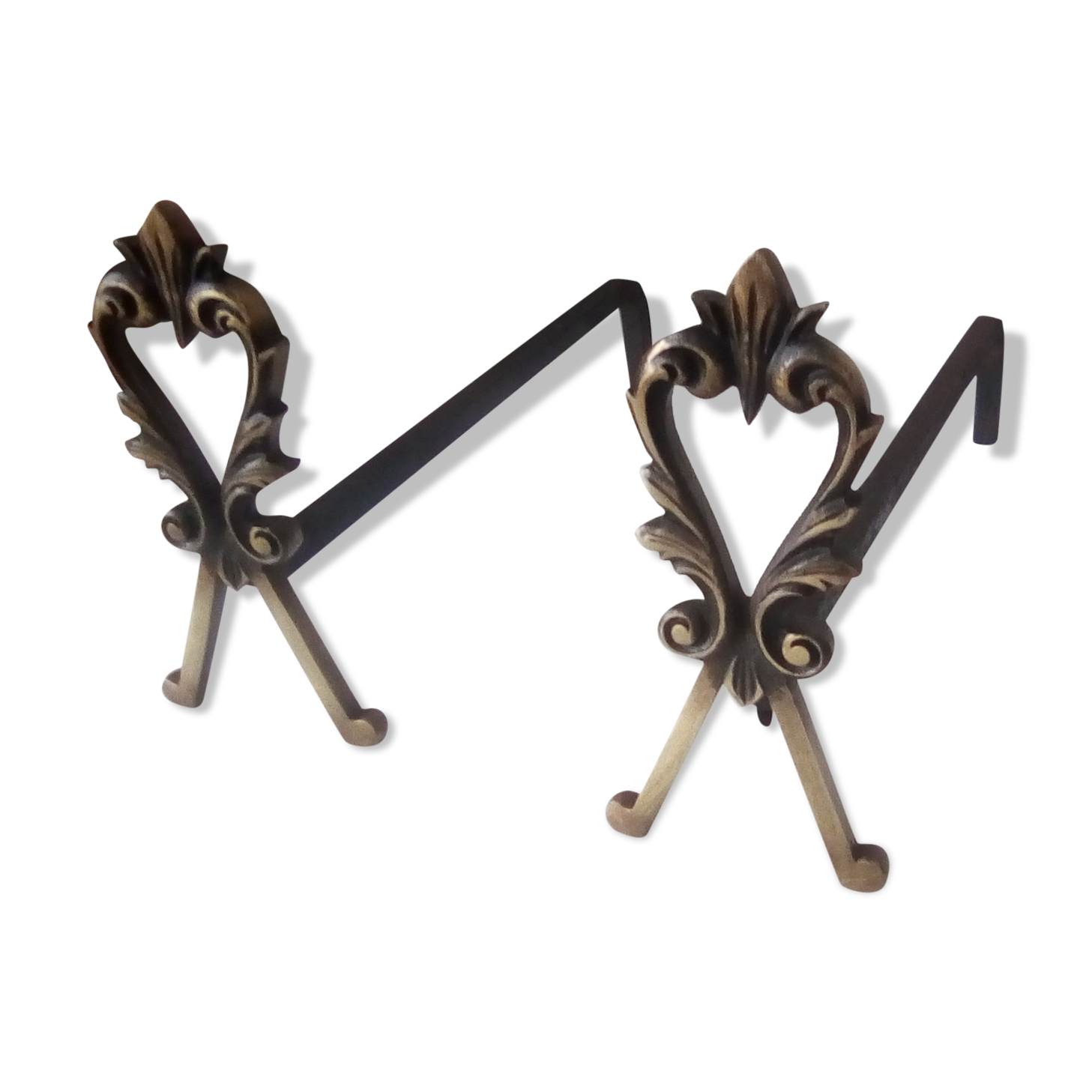 Chimney channels old solid brass and wrought iron