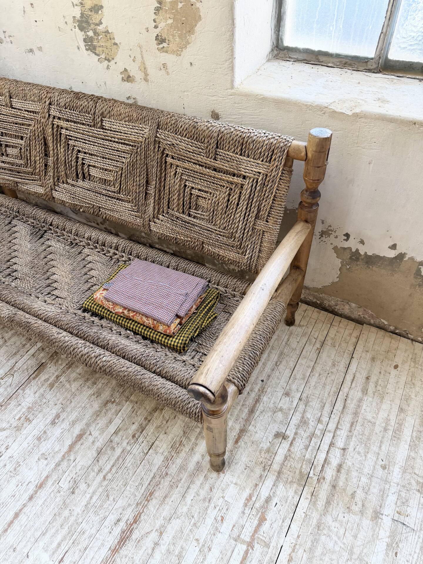 Audoux and Minet cord bench