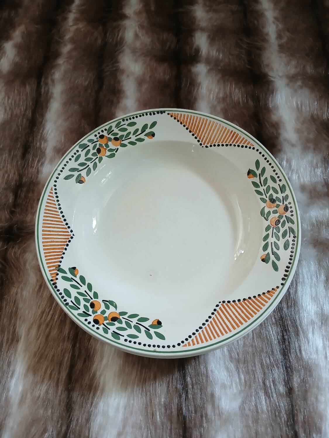 3 antique Longwy deep plates