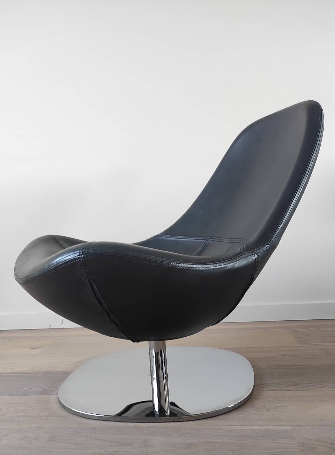 Pair of Tirup Ikea leather armchairs