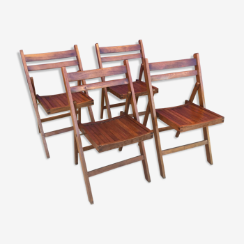 Lot de 4 chaises pliantes en bois