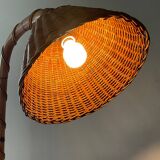 Louis Sognot floor lamp from the 50s in rattan