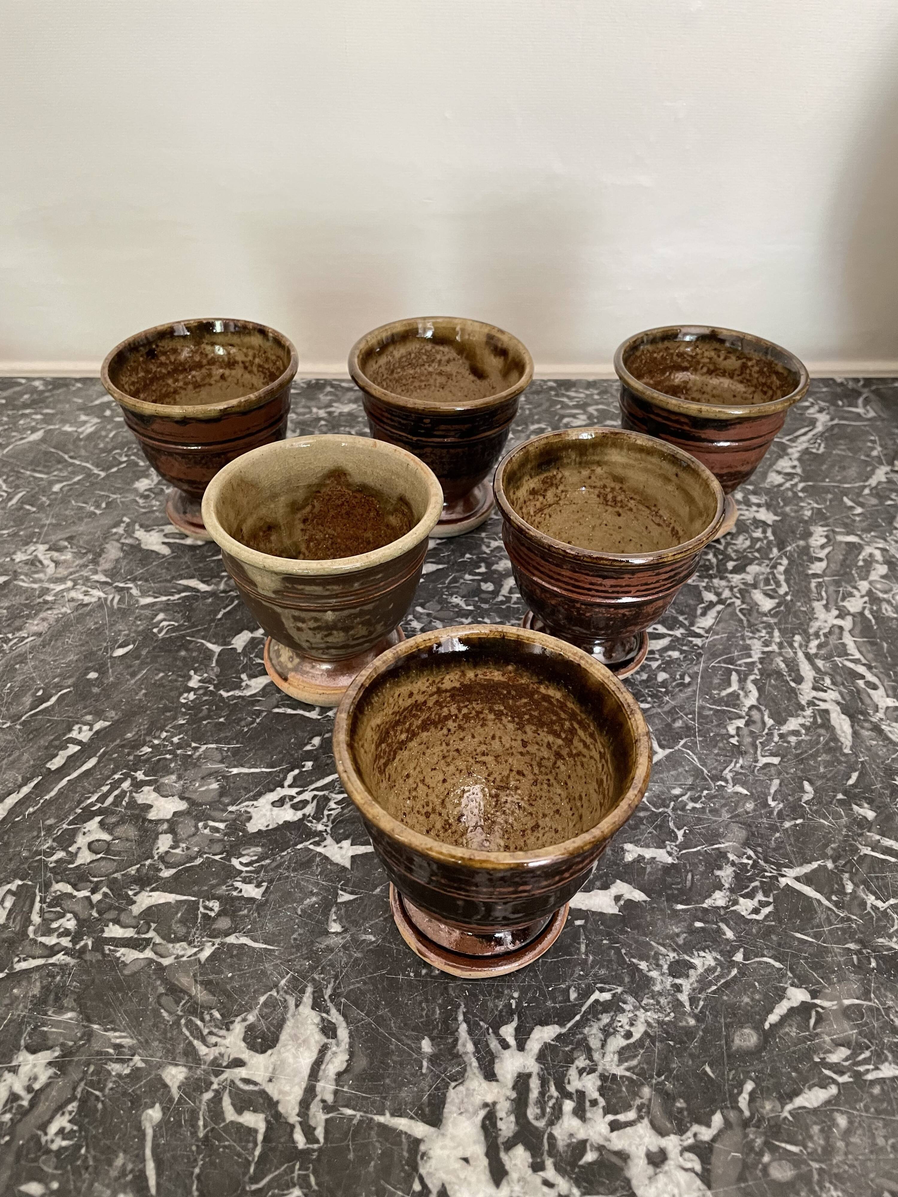 Pyrite stoneware coffee cups La Borne
