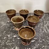 Tasses à café en grès pyrite La Borne