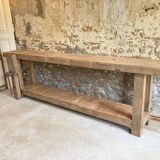 XXL solid oak console workbench