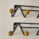 Pair coat racks balls 4 vintage patères 1960