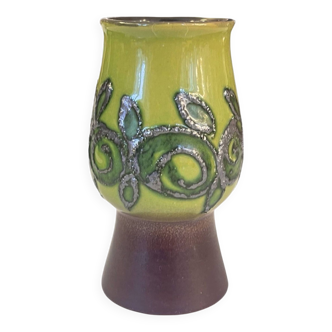Vase en céramique de lave grasse Strehla Keramik, Allemagne, années 1960.
